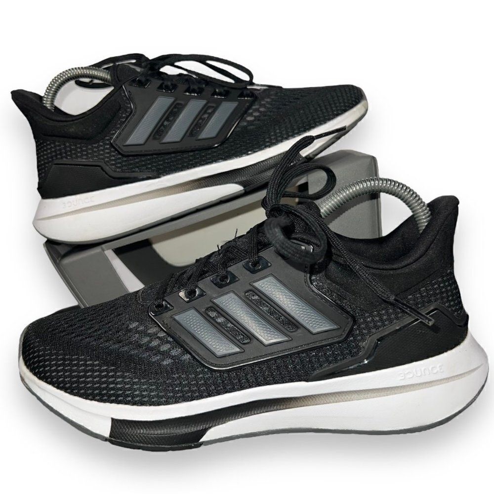 Adidas EQ21 Run Performance Athletic Shoes‎ 'Black White' H00544 Women's 7.5